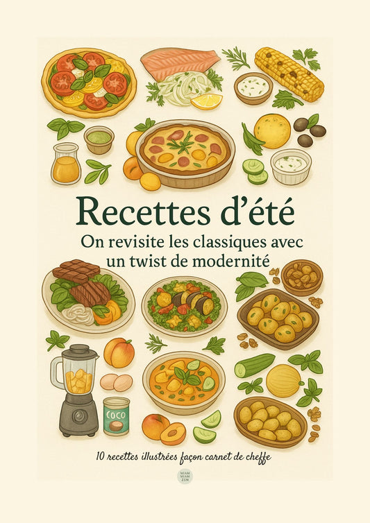 Ebook - Les classiques d’été revisités - 10 recettes illustrées façon carnet de cheffe (PDF à télécharger)